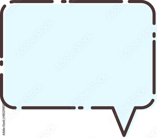 シンプルな青色の吹き出し