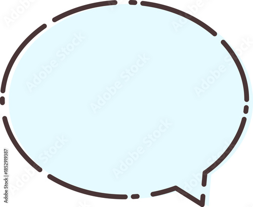 シンプルな青色の吹き出し