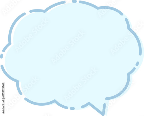 シンプルな青色の吹き出し