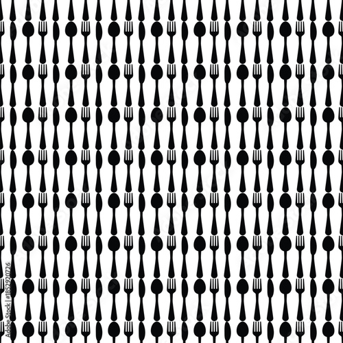 Seamless spoon and cutlery patterns for backgrounds, packaging, textures, fabric patterns, wallpapers, wall decorations for restaurants, cafes and other places to eat