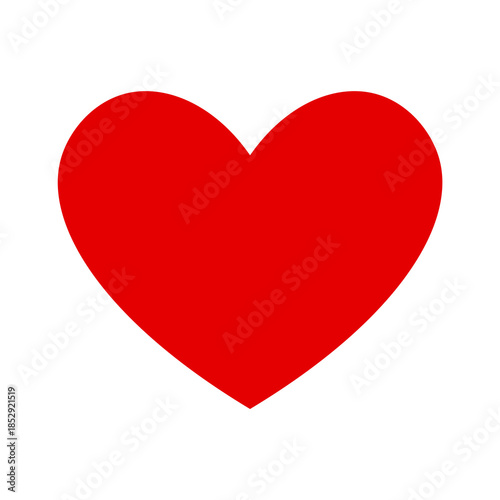 Solid red heart shape isolated on transparent background, classic love symbol with bold color, perfect for Valentine’s Day, romance, wedding and emotional design concepts.