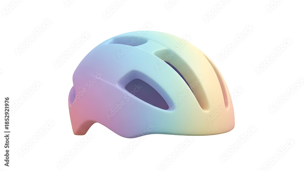 Fototapeta premium A colorful bicycle helmet sits on a plain background with no distractions (374)_no-bg