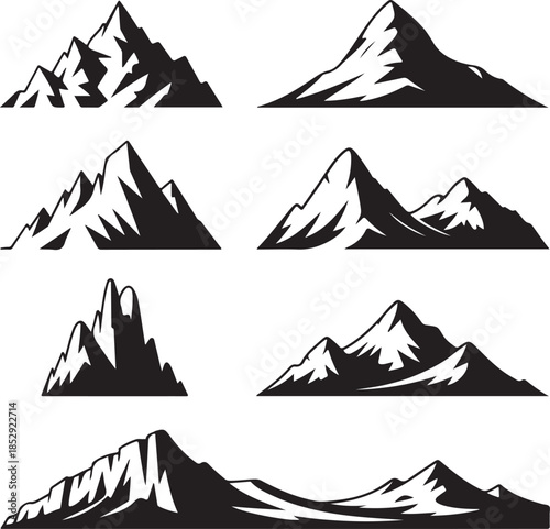Collection of Mountain Silhouettes for Scenic Design Projects