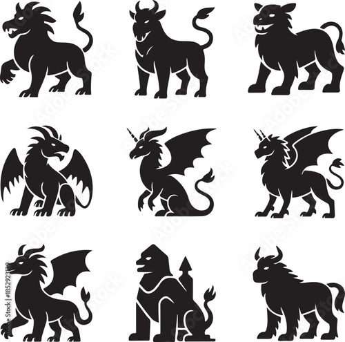 Fantasy Creatures Silhouettes Collection