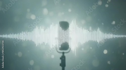 Audio Sound Wave Visualization with Microphone for Podcast, Voice, Music and Broadcasting Concept