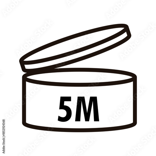 PAO label, Period After Opening PAO label, symbol, icon logo. Cosmetic open period month 1M, 2M, 3M, 4M, 5M, 6M, 7M, 8M, 9M, 10M, 12M, 18M, 24M, 36M, 48M. Cream eu pack label for product packaging