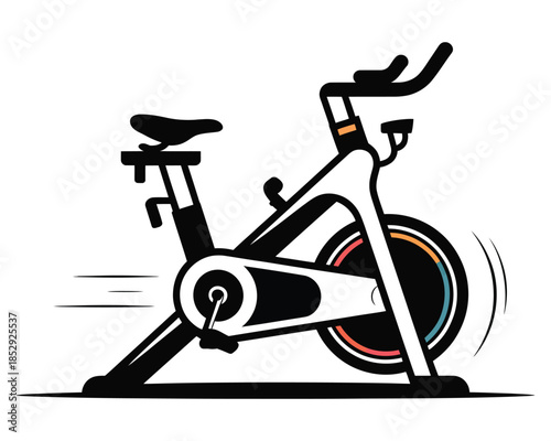 Stationary bike illustration for home workout and fitness exercise to burn calories and weight loss for healthy lifestyle isolated in transparent background