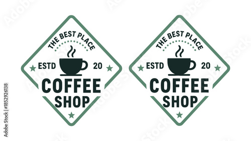 Two identical coffee shop logos are displayed side by side on a white background.
