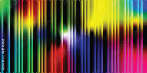 vibrant abstract vertical lines in rainbow spectrum blending smoothly with dynamic motion illusion and colorful transitions across green red orange yellow blue purple pink black stripes