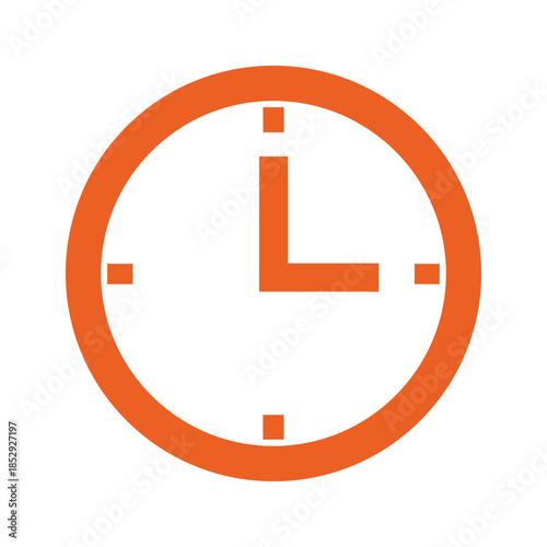 Orange clock face with single hand