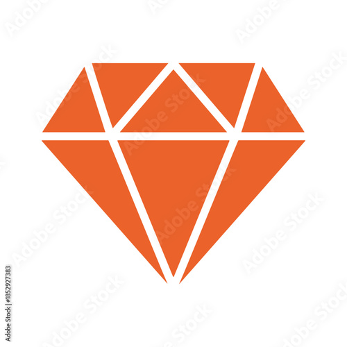 Orange Diamond Icon Illustration