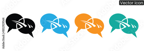 Vibrant speech bubble icons for communication and dialogue needs