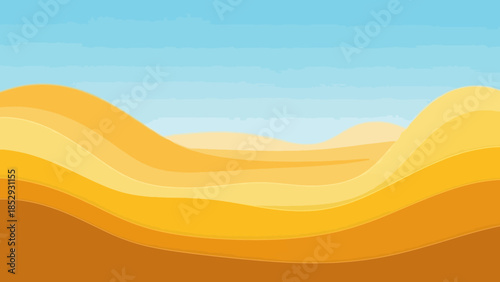 Abstract illustration of rolling desert sand dunes landscape.
