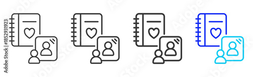 Self Reflection icon set collection creative outline style for education with multiple thickness variations suitable for exam test review study rating certification