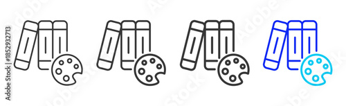 Resource Design icon set collection creative outline style for education with multiple thickness variations suitable for exam test review study rating certification