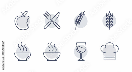 Food and Drink Icons Collection for Restaurant and Culinary Themes.