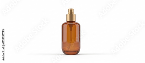 Skincare product bottle mockup with studio lighting and copy space