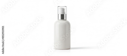 Neutral cosmetic bottle mockup with copy space for label design