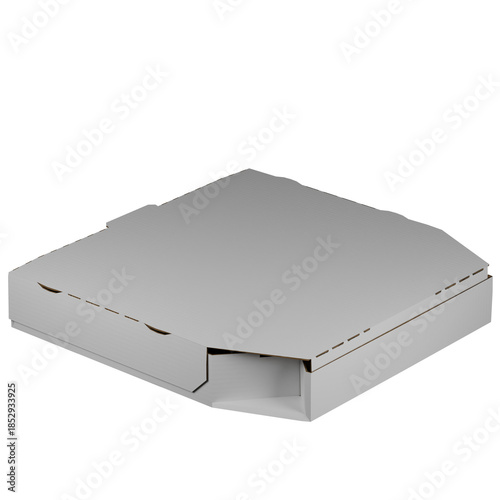 White blank pizza box isolated on clean background