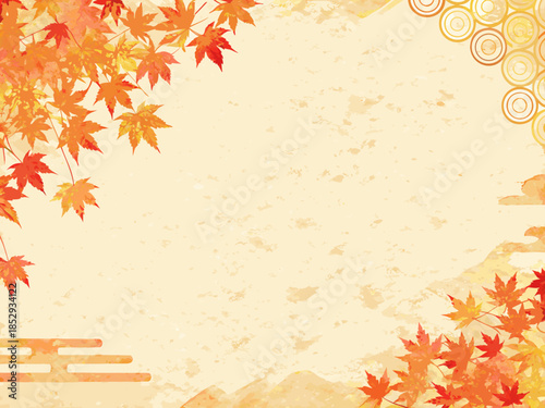 Autumn leaves and abstract shapes create a warm inviting fall background