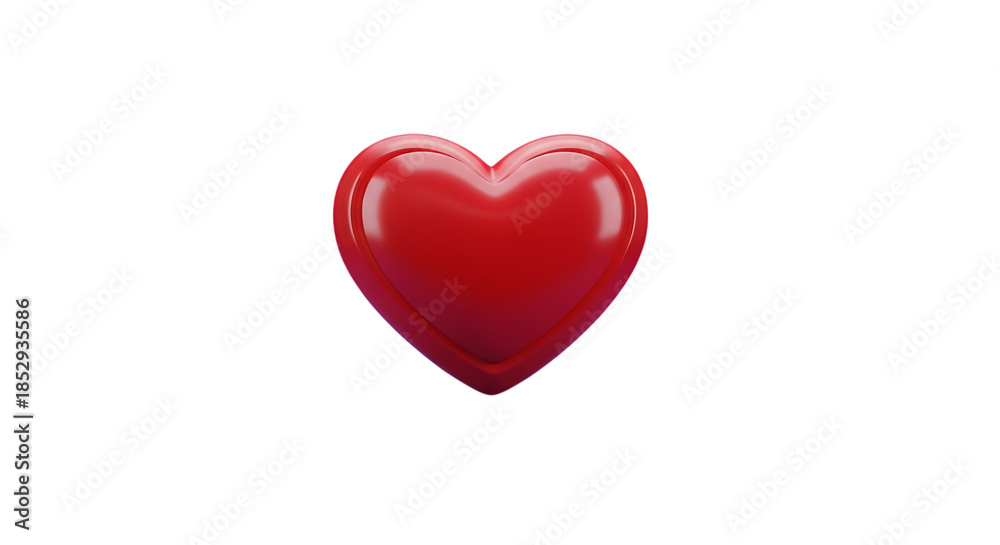 Fototapeta premium Shiny red heart symbol on black background