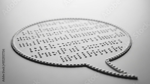 Braille speech bubble icon representing communication and accessibility ideal for concepts of inclusion and understanding