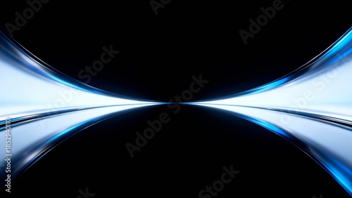 Abstract blue light tunnel
