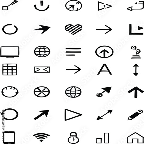 Modern flat icon set for web design and digital interface development