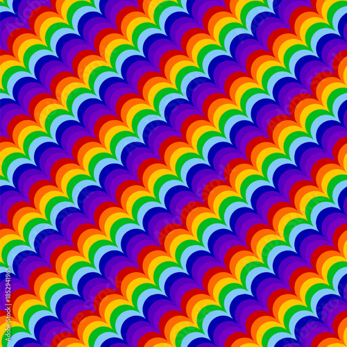 Seamless pattern, background with rainbow waves, rainbow. Vector illustration.