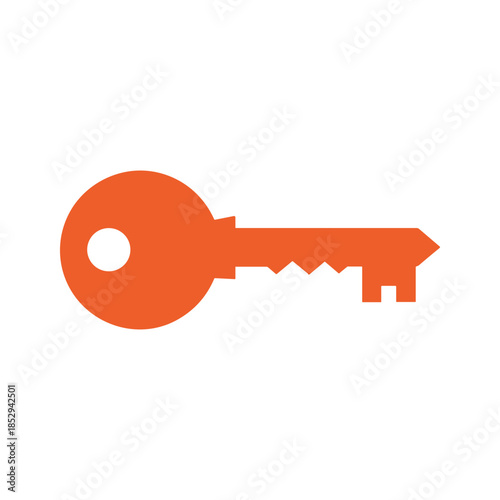 Orange key icon on white background