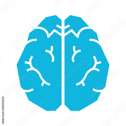 Human Brain Icon Blue