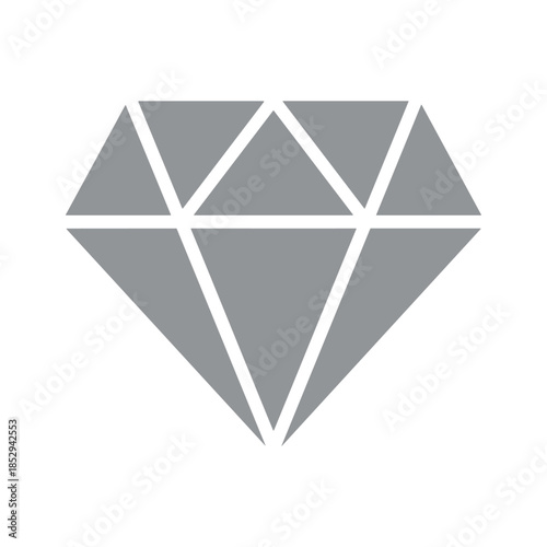 Grey Diamond Icon Simple Design