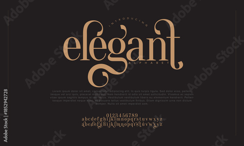 Elegant alphabet letters font logo. Typography luxury classic lettering serif fonts decorative wedding vintage retro logos, design for fashion,beauty shop and brand. vector illustration