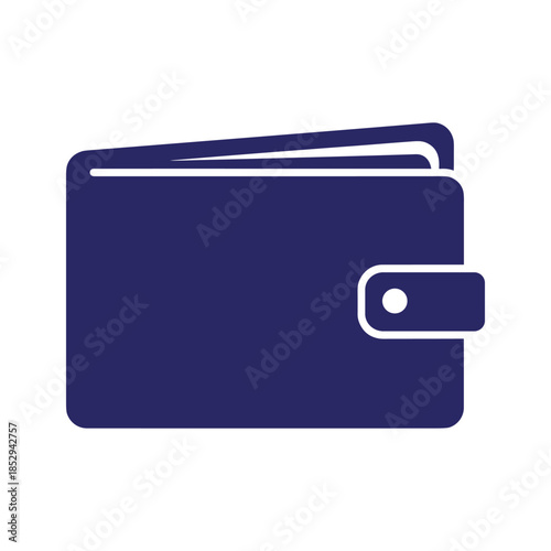 Blue wallet icon with snap fastener