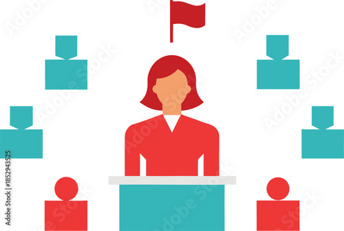 Woman leadership and empowerment illustration