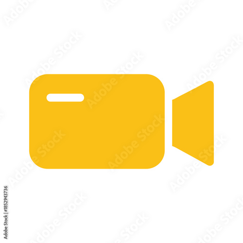 Yellow Video Camera Icon Illustration