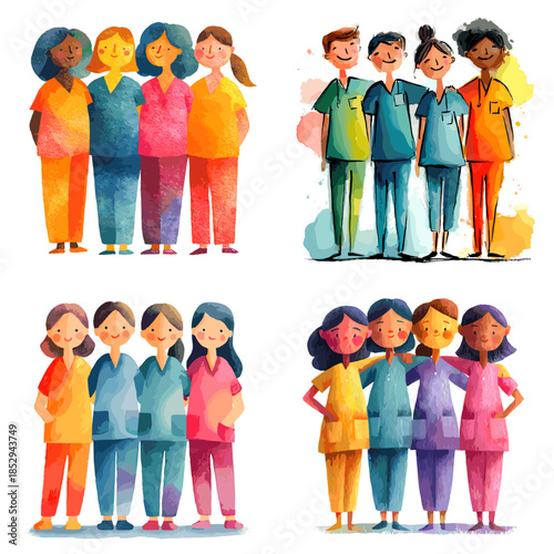 Friendly illustration of diverse children standing together in small groups using warm colors and soft textures representing friendship inclusion community and joyful childhood moments