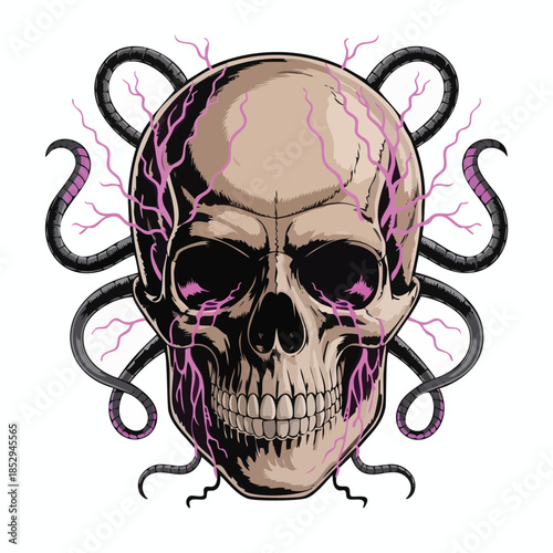 Skull with Tentacles Graphic Artwork.