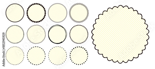 手書きした丸いフレーム素材のセット