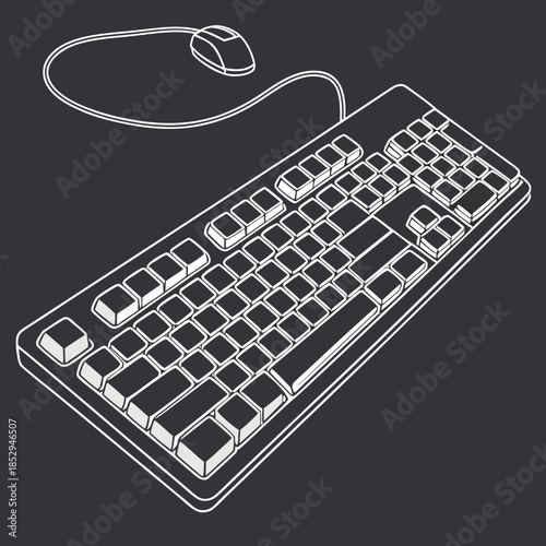 Computer keyboard and mouse