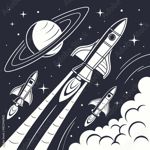 Rocket launch in space