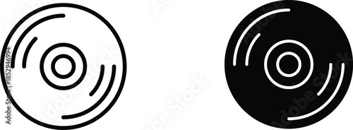 vinyl  icon vector graphic illustration  with white background flat hand made icon fill icon .