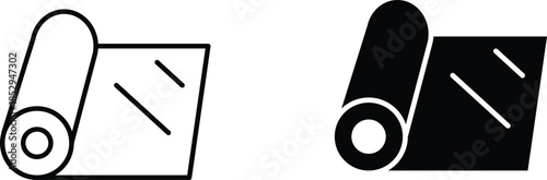 yoga mat  icon vector graphic illustration  with white background flat hand made icon fill icon .