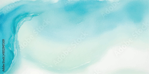 Creative Blue Watercolor Sea Wave Pattern with Liquid Motion Style