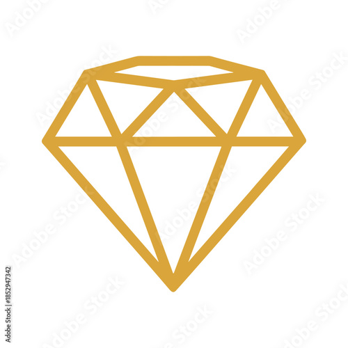 Golden Diamond Icon Illustration