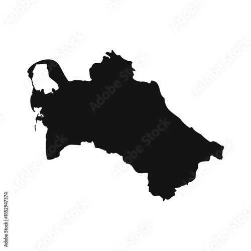 Black and White Turkmenistan Simple Map
