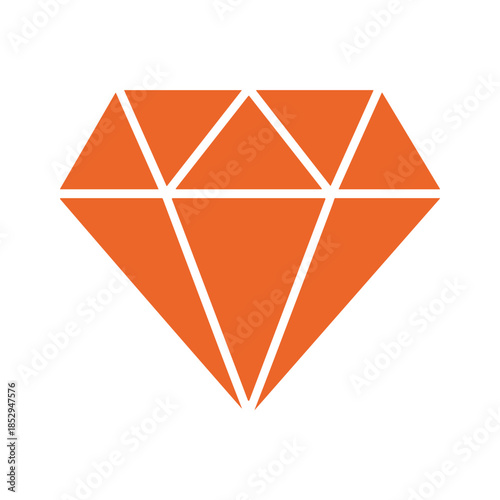 Orange Diamond Shape Icon