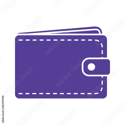 Purple wallet icon on white background