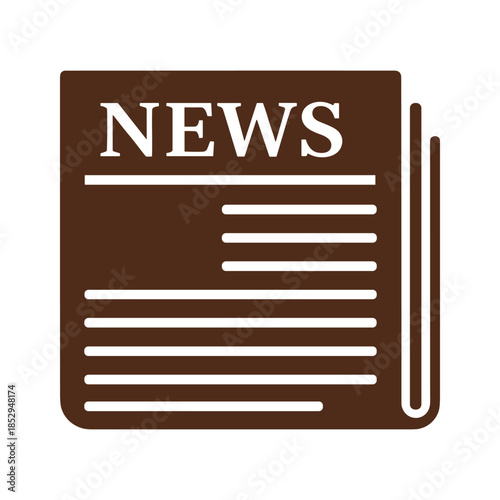 Brown newspaper with news headline text