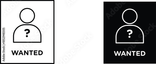 wanted  icon vector graphic illustration  with white background flat hand made icon fill icon .